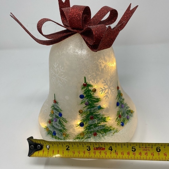 Snowy Christmas Tree Lighted Bell Decor - Picture 3 of 9